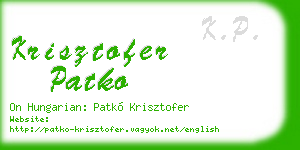 krisztofer patko business card